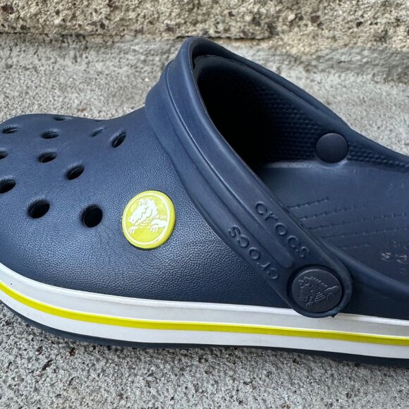 CROCS Crocband Clogs C12 12 Classic Yellow/Blue Slip On Shoes Unisex Toddler Boy - Picture 6 of 10